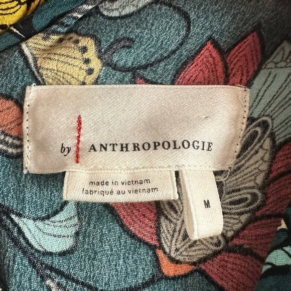 Anthropologie Floral Halter Jumpsuit - Teal and Multicolor - Picture 2 of 5